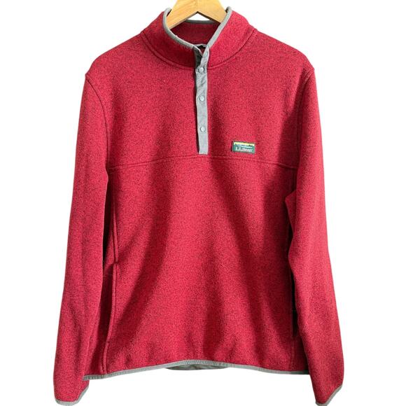 L.L. Bean | Men's Red Half Zip Sweater Fleece | Extra Large - Picture 1 of 6
